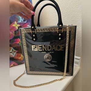 Fendace (Fendi & Versace collaboration)gift bag repurposed into beautiful purse